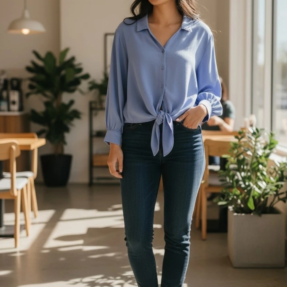 Ellen Tracy Casual Linen Blend Shirt